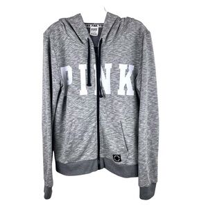 PINK Victoria's Secret Gray Full-Zip Hoodie